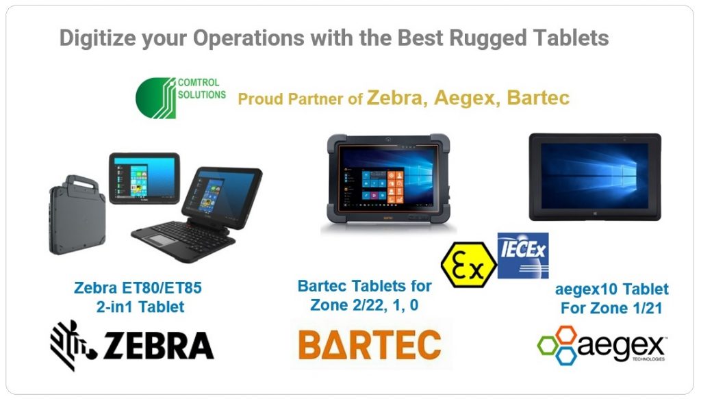 Zebra Aegec and Bartec Rugged Tablets